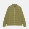 ZIP SHIRT TWISTED YARN PLAID