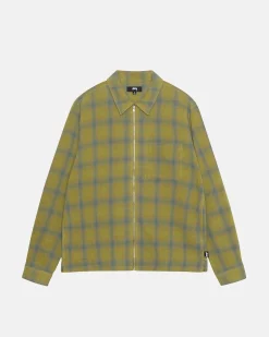 ZIP SHIRT TWISTED YARN PLAID